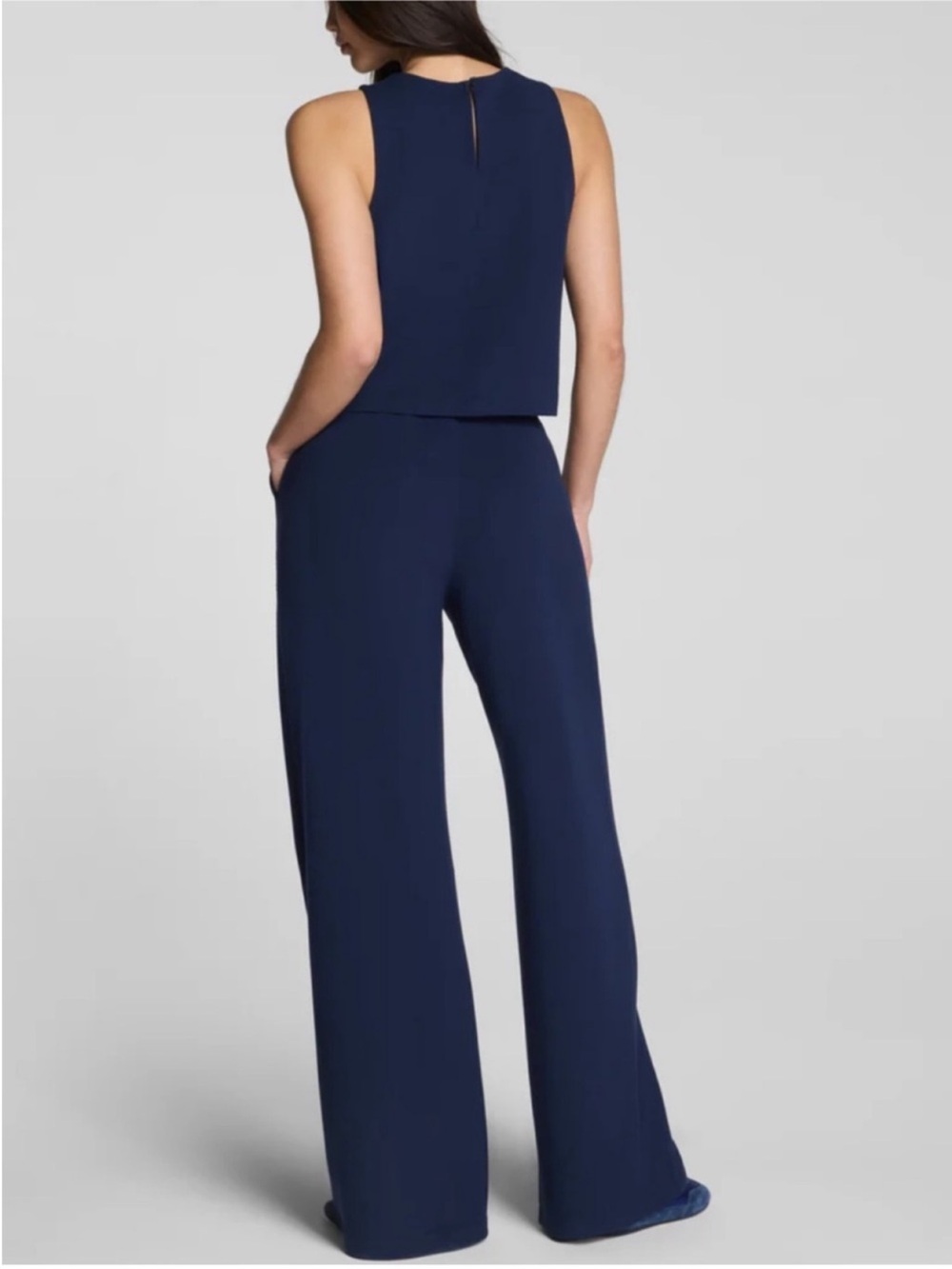 Spanx Airessentials French Rib Jumpsuit in Timeless Navy Blue - Picture 3 of 8